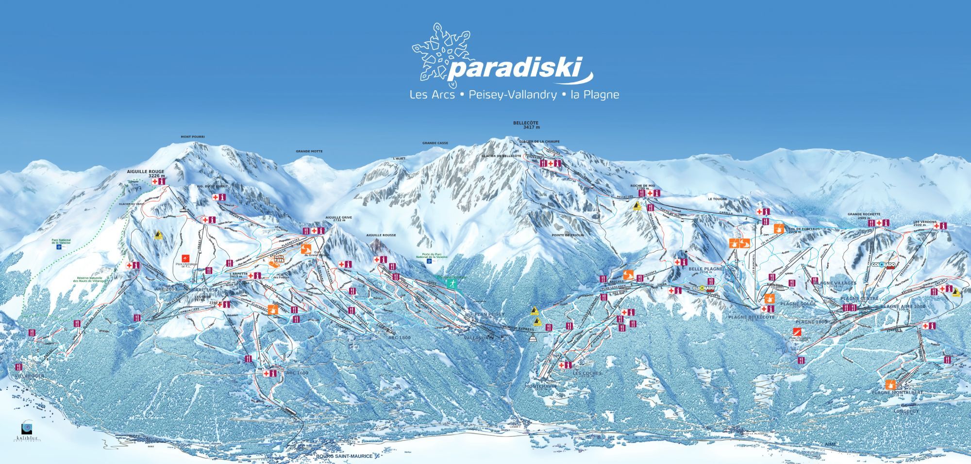 Carte de ESF esf Paradiski